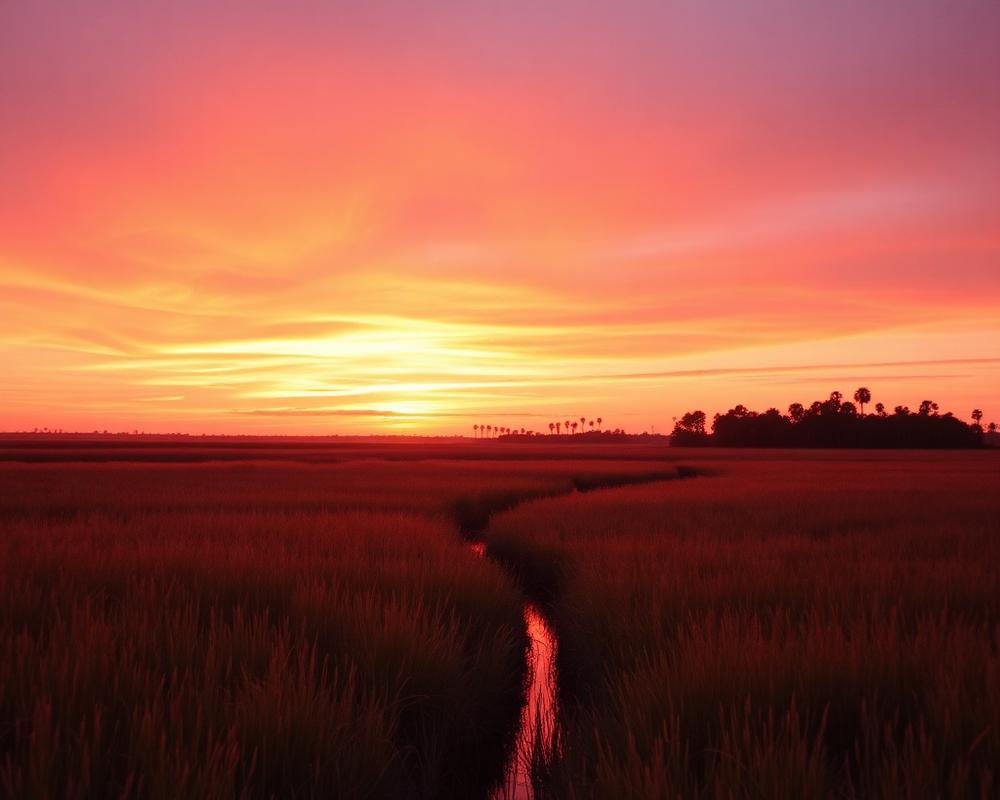 Salt marsh at sunset in the South Carolina Lowcountry